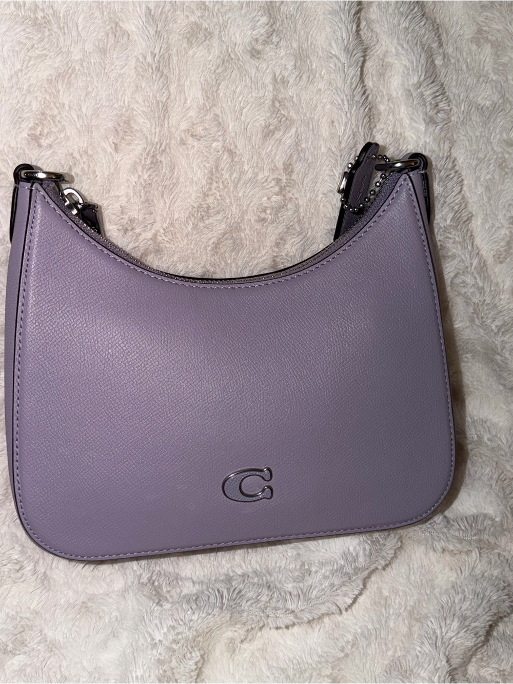 Coach Lavender Pebbled Leather Shoulder Bag